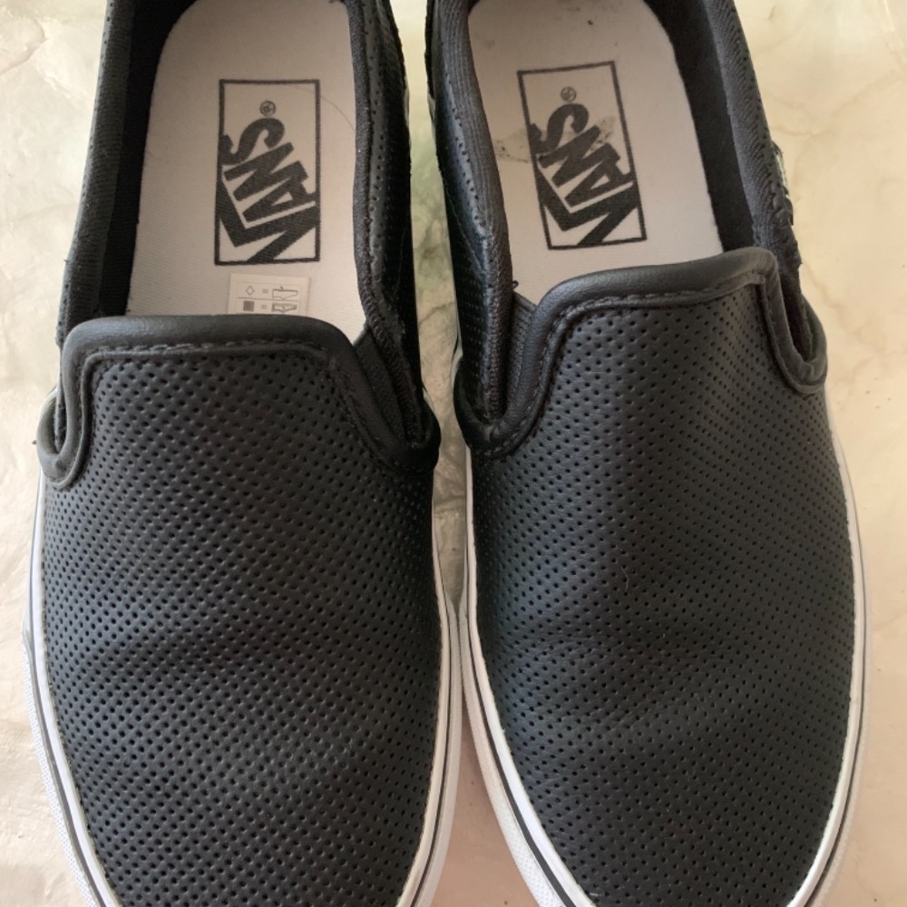 Vans Women's Black Perforated Slip-On Sneakers - Picture 2 of 6